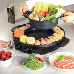 Hot Pot grill z grillem, 2000 W, 2 w 1, kuchenka elektryczna