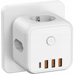 7 W 1 ADAPTER DO GNIAZDKA KOSTKA GNIAZDKOWA BEZ KABLA LISTWA ZASILAJĄCA