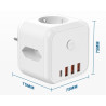 7 W 1 ADAPTER DO GNIAZDKA KOSTKA GNIAZDKOWA BEZ KABLA LISTWA ZASILAJĄCA