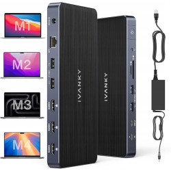 Stacja Dokująca USB C 14w1 4K 3xHDMI 150W do MacBook Pro M1 M2 M3 M4