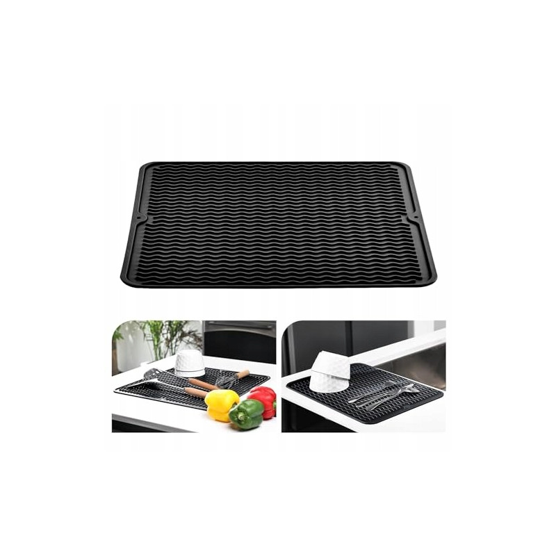 KITCHENRAKU Silikonowa Mata Ociekowa 40x30cm Antypoślizgowa i Żaroodporna