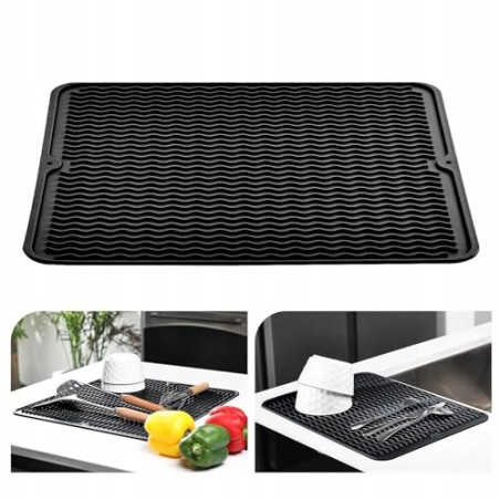 KITCHENRAKU Silikonowa Mata Ociekowa 40x30cm Antypoślizgowa i Żaroodporna
