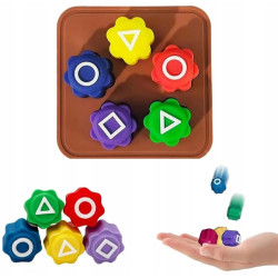 GNOGGI KOREAŃSKA GRA W KOŚCI SQUID GAME KÓŁKO TRÓJKĄT KWADRAT