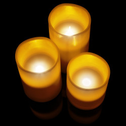 3 x NATURALNE WOSKOWE ŚWIECE LED NA BATERIE Z PILOTEM