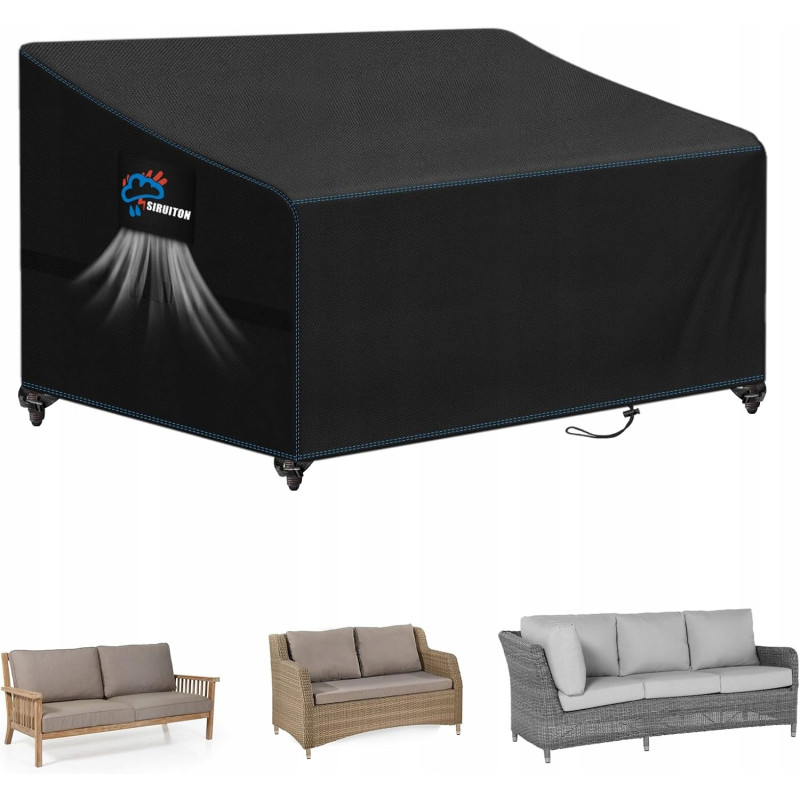SIRUITON Pokrowiec na meble ogrodowe 205×85×81/61 cm