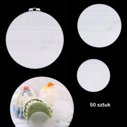 50 SZTUK BIAŁYCH ARKUSZY OKRĄGŁEJ SIATKI DO CIĘCIA DIY DO HAFTU