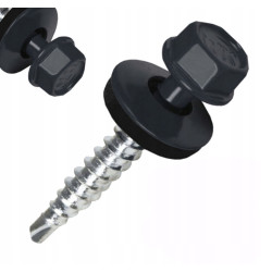Wkręt farmerski Trójka 4,8x35 mm antracytowy z podkładką EPDM 50 szt.