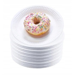 TALERZYKI PAPIEROWE 15CM 50 SZTUK TALERZE JEDNORAZOWE DESEROWE OKRĄGŁE
