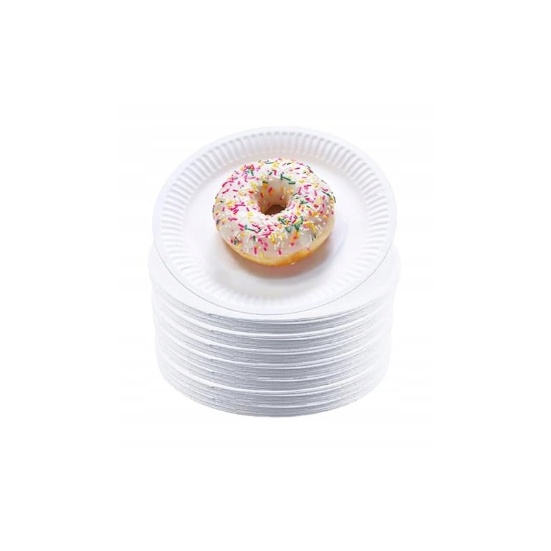 TALERZYKI PAPIEROWE 15CM 50 SZTUK TALERZE JEDNORAZOWE DESEROWE OKRĄGŁE