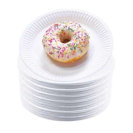 TALERZYKI PAPIEROWE 15CM 50 SZTUK TALERZE JEDNORAZOWE DESEROWE OKRĄGŁE