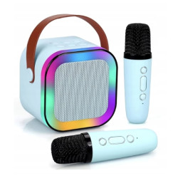 MIKROFON Z GŁOŚNIKIEM BLUETOOTH ZESTAW KARAOKE NIEBIESKI