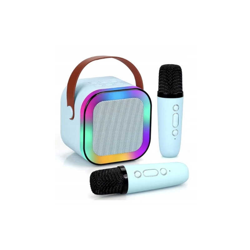 MIKROFON Z GŁOŚNIKIEM BLUETOOTH ZESTAW KARAOKE NIEBIESKI