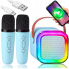 MIKROFON Z GŁOŚNIKIEM BLUETOOTH ZESTAW KARAOKE NIEBIESKI