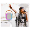 PRZENOŚNY GŁOŚNIK BLUETOOTH KARAOKE 2 MIKROFONY ZESTAW USB RÓŻOWY