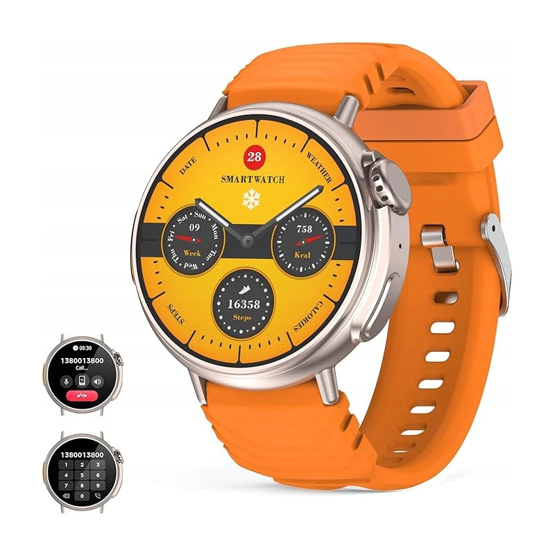SMARTWATCH ZEGAREK UNISEX POMARAŃCZOWY MISIRUN SPORT POMIARY