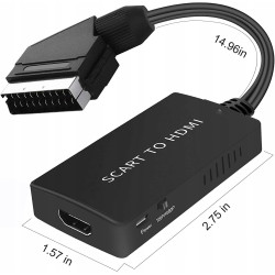 ADAPTER KONWERTER SCART DO HDMI EURO AV PAL NTSC ULEPSZONA WERSJA Z KABLEM