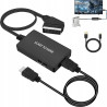 ADAPTER KONWERTER SCART DO HDMI EURO AV PAL NTSC ULEPSZONA WERSJA Z KABLEM