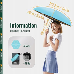 CHAKIPEE Kompaktowy Parasol Niebieski 102 cm