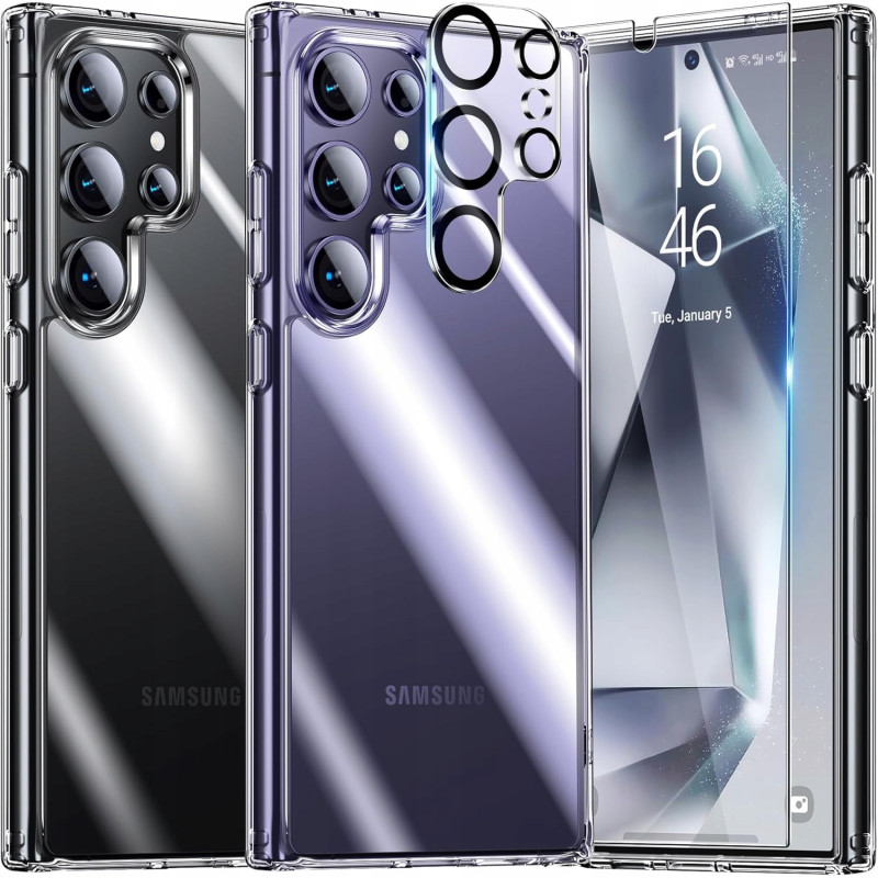 Plecki UniqueMe do Samsung Galaxy S24 Ultra bezbarwne + szkło hartowane