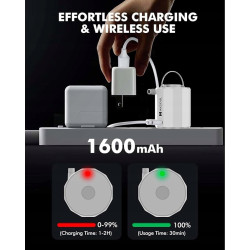 AKSOUL Przenośna Elektryczna Pompa Powietrza 1600mAh z 5 końcówkami
