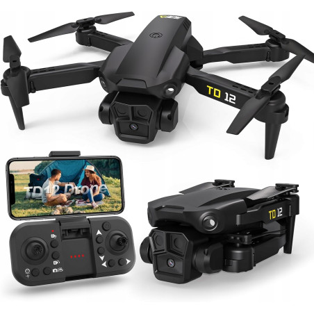 DRON Z KAMERĄ MINI 360° ODWRACALNY 2 KAMERY FPV SKŁADANY Z 2 BATERIAMI
