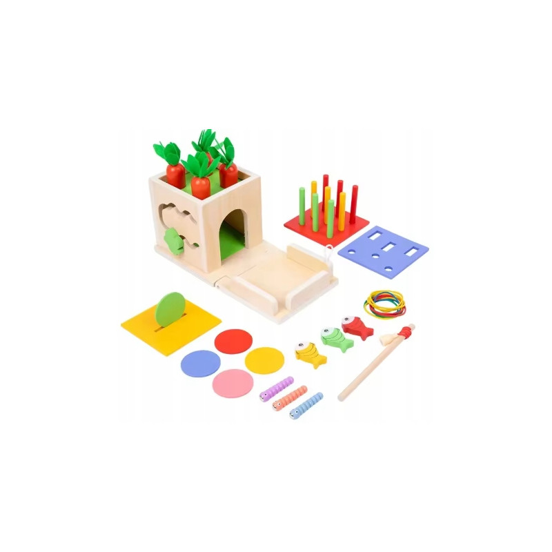 Montessori Edukacyjne 8 w 1 Drewniane Montessori