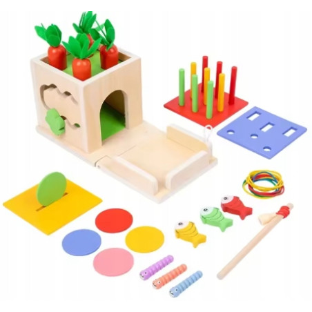 Montessori Edukacyjne 8 w 1 Drewniane Montessori