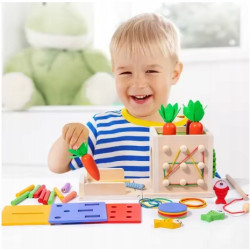 Montessori Edukacyjne 8 w 1 Drewniane Montessori