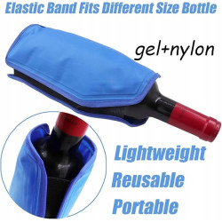 Pokrowiec chłodzący na butelkę wina niebieski 15x23 cm etui cooler torba