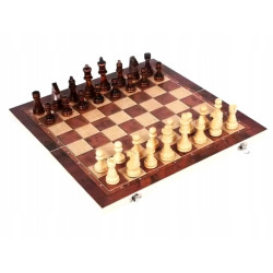 Gra szachy warcaby tryktrak składane 3w1 podróżne 24x24cm drewniane