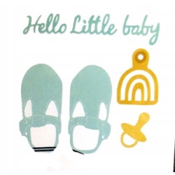 Wykrojnik Decotime Buciki Smoczek Hello little baby