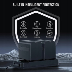 NEEWER NP-F970 2 szt. 7800 mAh baterie z szybką ładowarką LCD Dual USB