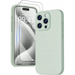 Plecki GOODVISH do Apple iPhone 15 Pro jasnozielony + 2 szkła hartowane