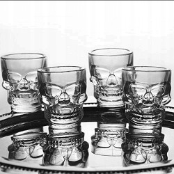 Kieliszki do likieru, do wódki Relaxdays Czaszka przezroczysty 60ml 6 szt.