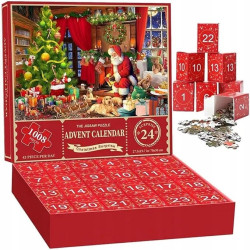 KALENDARZ ADWENTOWY PUZZLE ŚWIĄTECZNE OBRAZKI BOŻE NARODZENIE PREZENT EKO