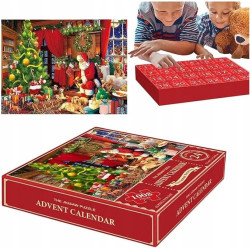 KALENDARZ ADWENTOWY PUZZLE ŚWIĄTECZNE OBRAZKI BOŻE NARODZENIE PREZENT EKO