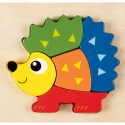 Playtive kolorowe, drewniane puzzle 2D Jeż