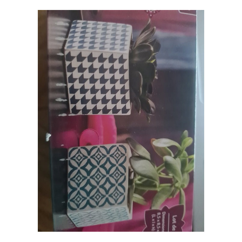 Melinera 2 sztuki Doniczki kwadratowe 8,5 x 8,5 x 7,5cm