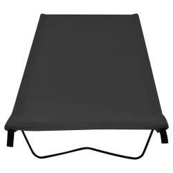 Łóżko polowe 180 cm x 60 cm czarny 2 sztuki