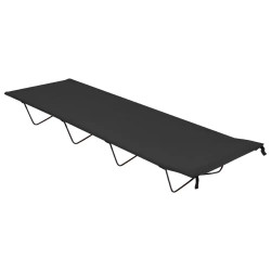 Łóżko polowe 180 cm x 60 cm czarny 2 sztuki