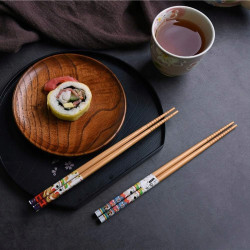 BAMBUSOWE PAŁECZKI DO SUSHI WIELOKROTNEGO UŻYTKU ELEGANCKIE ZESTAW 5 PAR