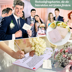 Księga gości na ślub + 50 kart do wypełnienia, 48 stron Biała po niemiecku