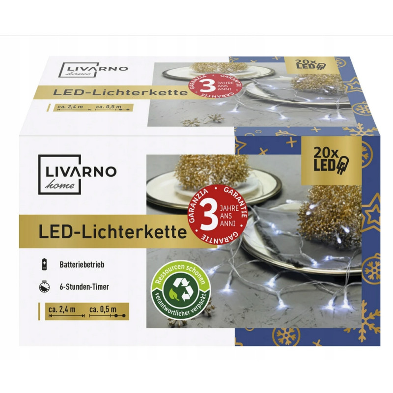 Lampki choinkowe LIVARNO HOME wewnątrz 2 m 20 lampek