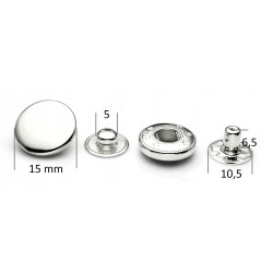 CRELANDO Zatrzaski napy metalowe nierdzewne 9,5 mm