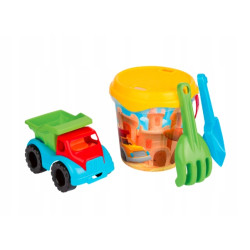 Zabawki do piasku z wiaderkiem, ciężarówką, łopatką, grabkami PLAYTIVE