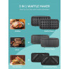 FOHERE Opiekacz 3w1 1200W Gofrownica Grill Kanapki Niebieski