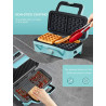 FOHERE Opiekacz 3w1 1200W Gofrownica Grill Kanapki Niebieski