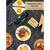 FOHERE Opiekacz 3w1 1200W Gofrownica Grill Kanapki Niebieski