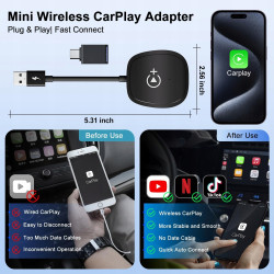 A7605 XHU CarPlay bezprzewodowy adapter z YouTube Tiktok Stream Media Play