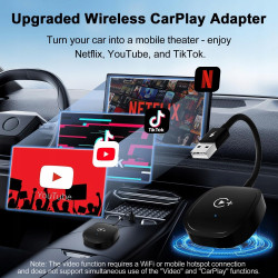 A7605 XHU CarPlay bezprzewodowy adapter z YouTube Tiktok Stream Media Play